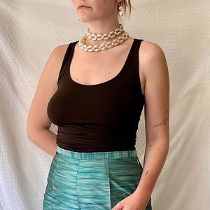 VINTAGE brown cinched tank top (1980’s)